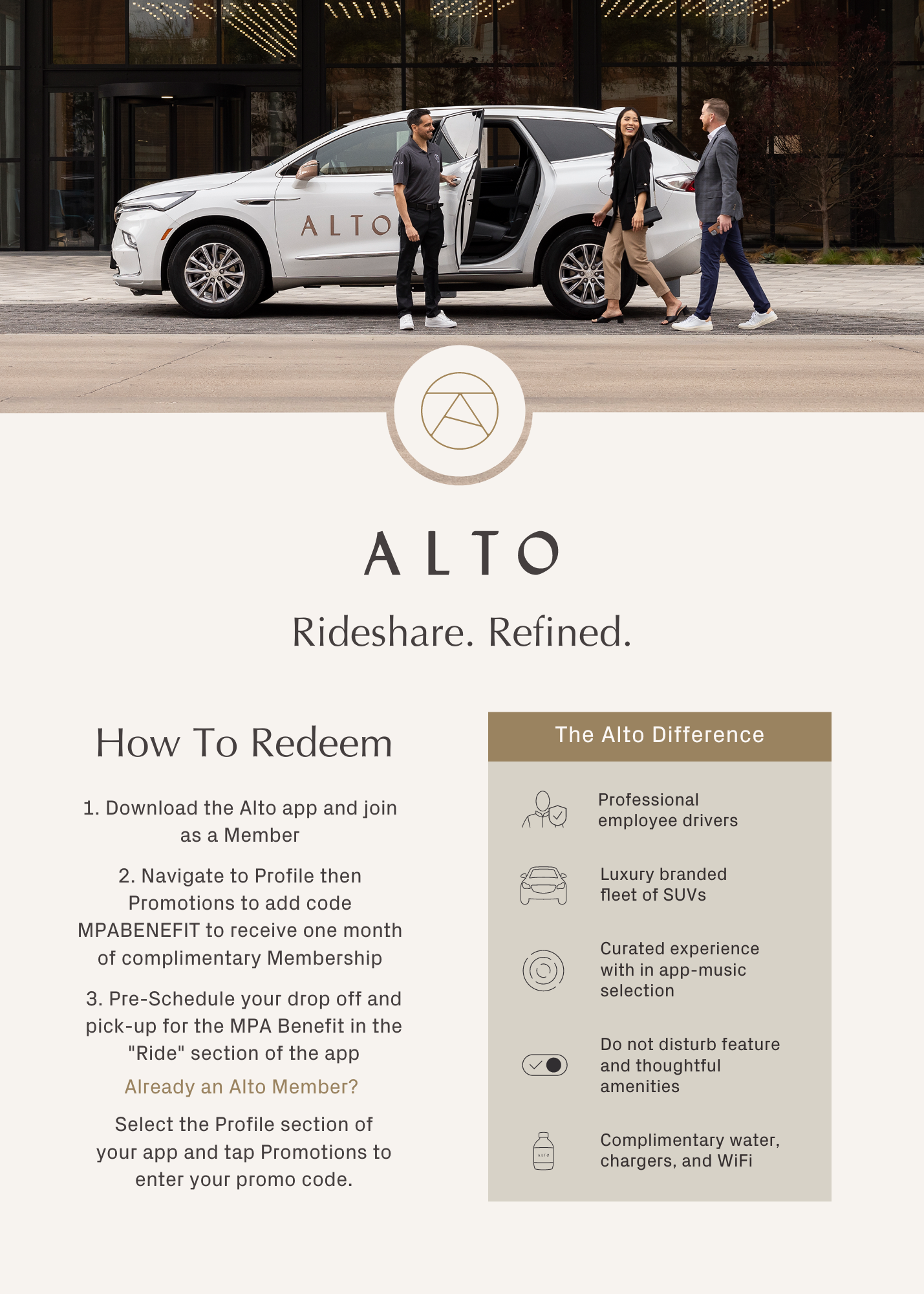 Alto Rideshare Gift Card & 3 Month Membership